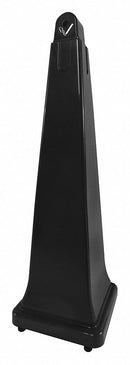 Rubbermaid 1 gal Cigarette Receptacle, 39 1/2 in Height, 12 1/4 in Base Dia., Plastic, Black - FG257088BLA