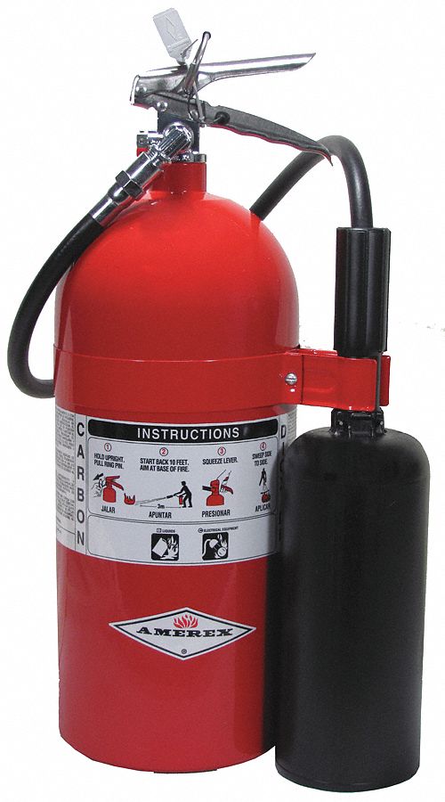 Amerex Fire Extinguisher, Carbon Dioxide, Carbon Dioxide, 10 lb, 10B:C UL Rating - 330