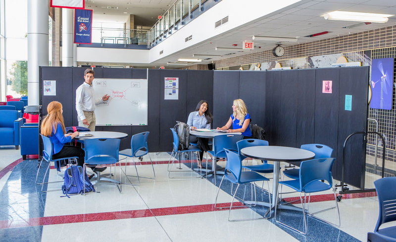 Screenflex Portable Room Divider, Number of Panels 3, 6 ft. 8" Overall Height, 5 ft. 9" Overall Width - CFSL683 GREY