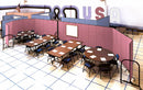 Screenflex Portable Room Divider, Number of Panels 11, 6 ft. 8" Overall Height, 20 ft. 5" Overall Width - CFSL6811 GREY
