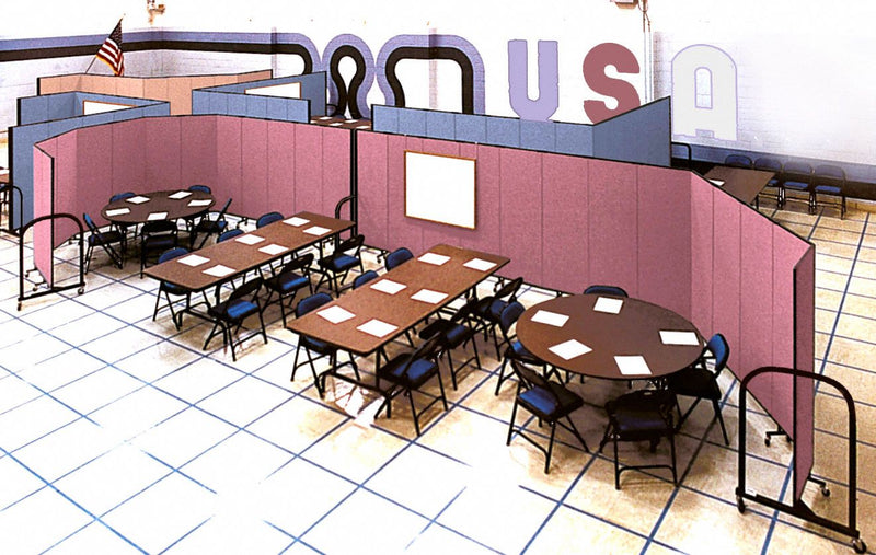 Screenflex Portable Room Divider, Number of Panels 3, 6 ft. 8" Overall Height, 5 ft. 9" Overall Width - CFSL683 GREY