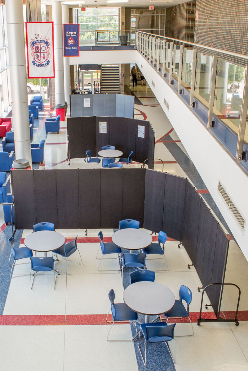 Screenflex Portable Room Divider, Number of Panels 3, 6 ft. 8" Overall Height, 5 ft. 9" Overall Width - CFSL683 GREY