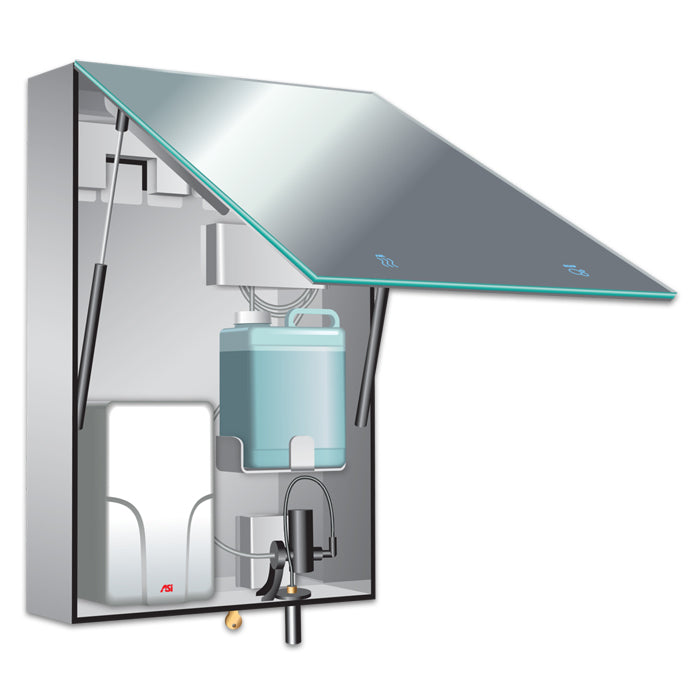 ASI Velare Behind the Mirror System w/ Liquid Soap Dispenser and 110-120V Hand Dryer - 0661-1