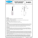 Bobrick B-8226 Counter Mounted Liquid Soap Dispenser, Manual, Drop-In