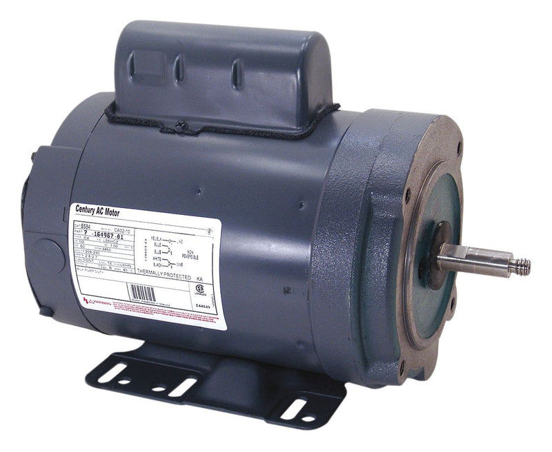 Century 1/2 HP Milk Pump Motor, Permanent Split Capacitor, 3450 Nameplate RPM, 208-230 Voltage, Frame 56HCZ - B584