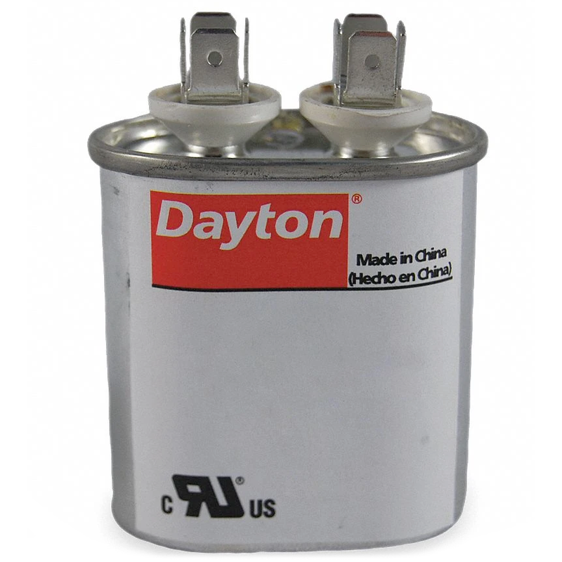 Dayton Oval Motor Run Capacitor,5 Microfarad Rating,370VAC Voltage - 2MDV4
