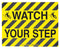 Brady 104499 Watch Your Step Floor Marking Sign, 14" x 14"