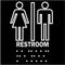 Brady Restroom Sign, 8 x 8In, WHT/BK, Restroom - 70103