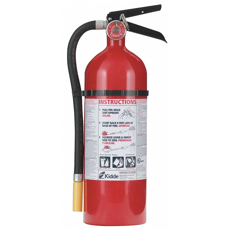 Kidde Fire Extinguisher, Dry Chemical, Monoammonium Phosphate, 5 lb, 3A:40B:C UL Rating - PRO5MP