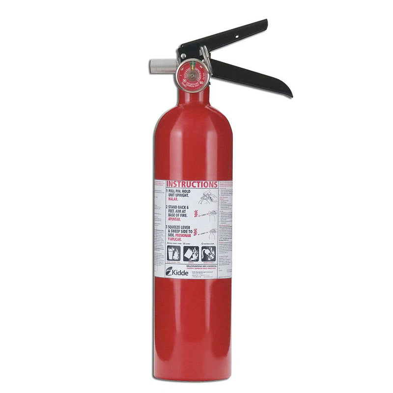Kidde Fire Extinguisher, Dry Chemical, Monoammonium Phosphate, 2.5 lb, 1A:10B:C UL Rating - PRO 2.5MP