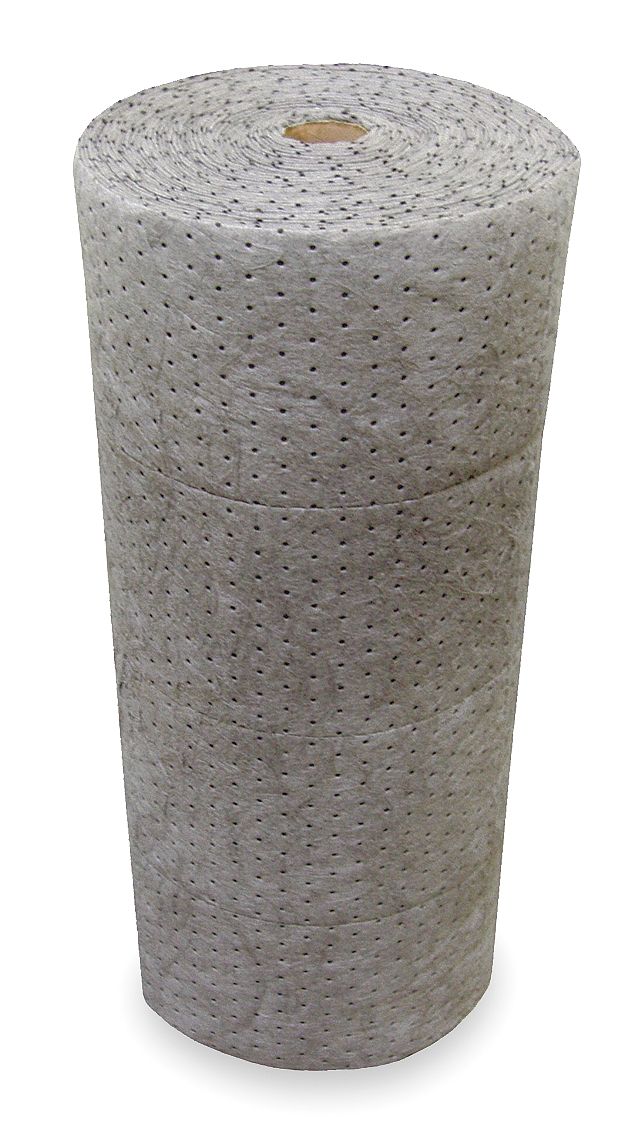 Oil-Dri Medium, Meltblown Polypropylene Absorbent Roll, Fluids Absorbed: Universal / Maintenance, 150 ft. Le - L91002