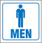 Zing Restroom Sign, 7 x 7In, BL/WHT, Men, ENG - 2533