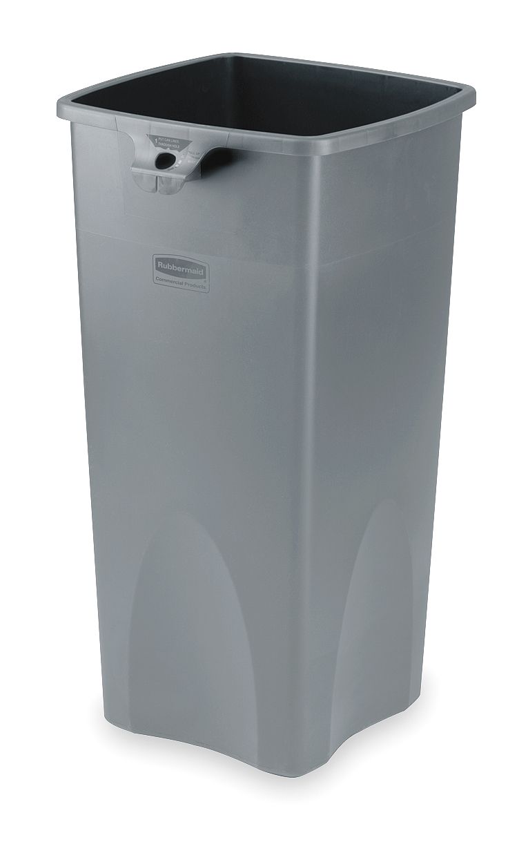23 gal. Square Gray Trash Can - 7YA65