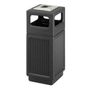 Safco 15 gal. Square Black Ash/Trash Can - 9474BL