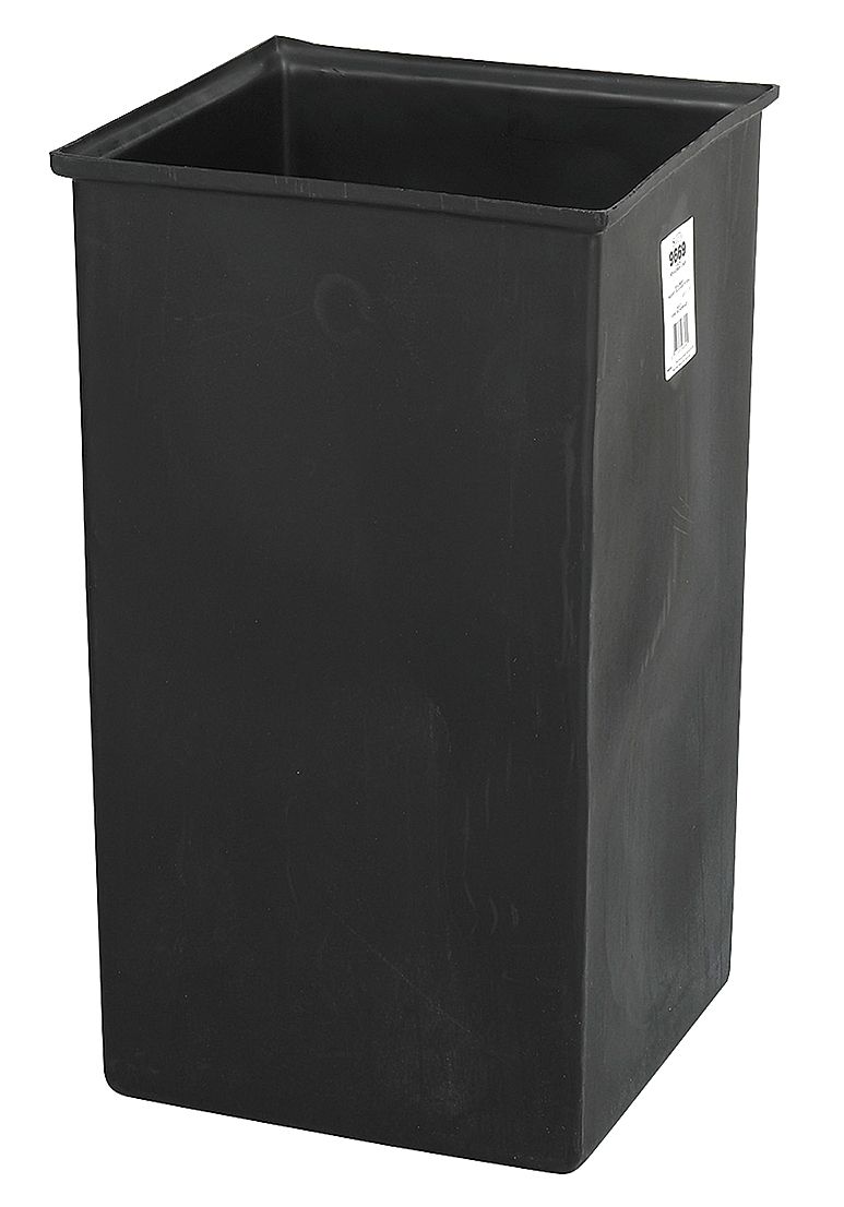 Safco 36 gal. Black Rigid Trash Can Liner, 17" Length, 17" Width, 27-1/4" Height - 9669