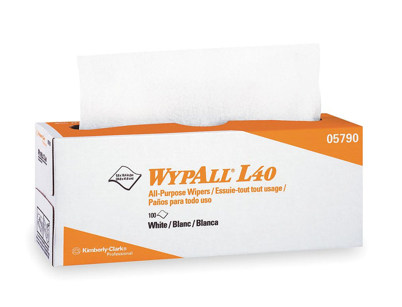 Wypall White DRC (Double Re-Creped) Disposable Wipes, Number of Sheets 100 - 05790
