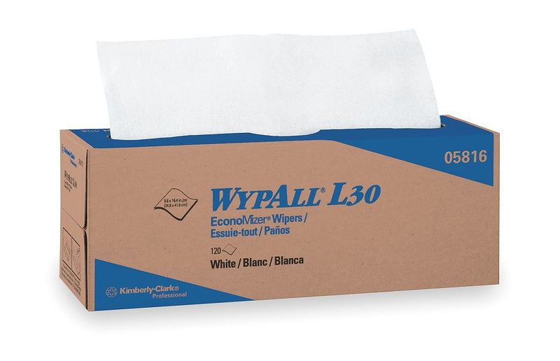 Wypall White DRC (Double Re-Creped) Disposable Wipes, Number of Sheets 120 - 05816