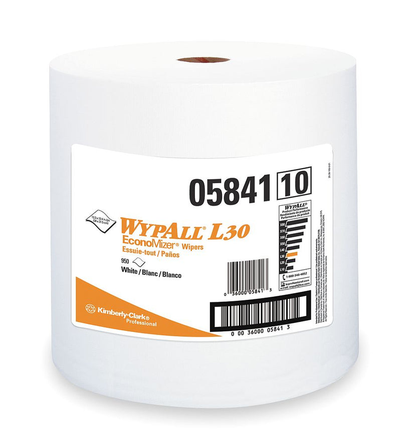 Wypall White DRC (Double Re-Creped) Wypall Wiper Rolls, Number of Sheets 950 - 05841