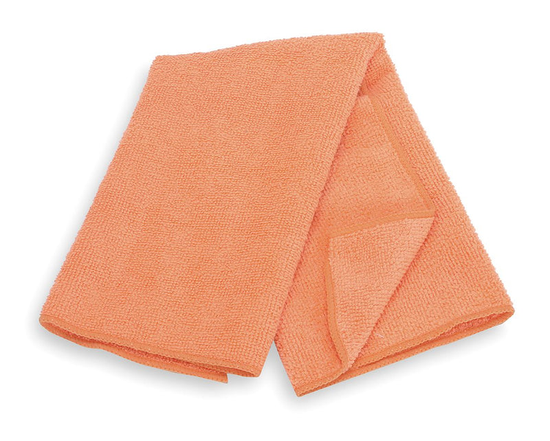 Tough Guy Orange Antibacterial Microfiber Cloth, 12" x 15", 2 PK - 3ZNE4
