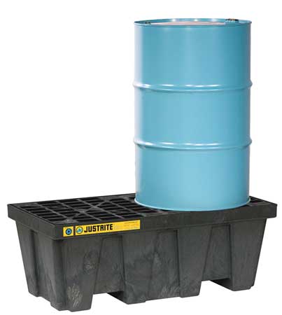 Justrite Spill Pallet, 2 Drum, Black - 28623