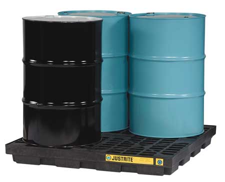 Justrite Accumulation Center, 4 Drum, Black - 28657
