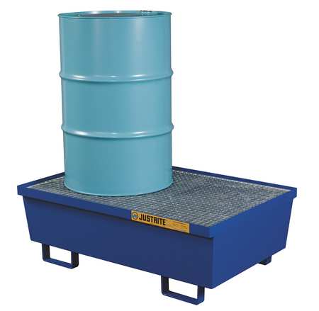 Justrite Spill Containment Pallet, 2 Drum, Blue - 28610