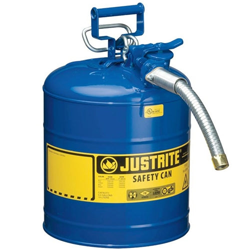 Justrite Safety Can, Type 2, 5 Gallon, Blue - 7250330