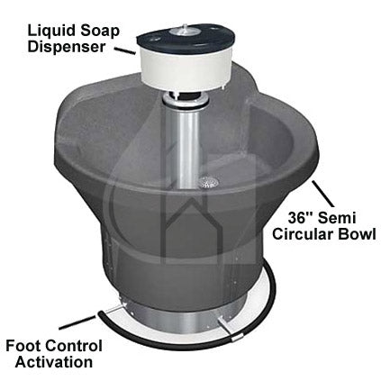 Bradley Bradstone WF2803F-A-MMV-LSD, Washfountain, 36" Semi-Circular, Carbon