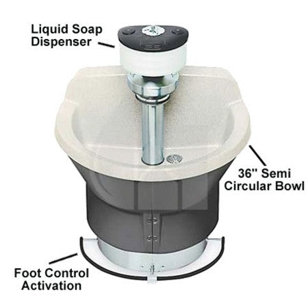 Bradley WF2803F-B-MMV-LSD, Washfountain, 36" Semi-Circular, Sandbox