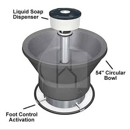 Bradley WF2808F-B-MMV-LSD, Washfountain, 54" Circular, Carbon