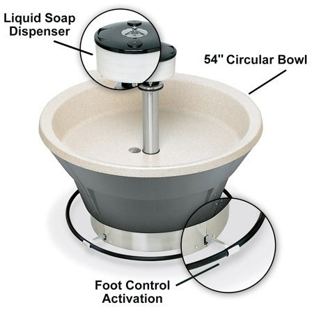 Bradley WF2808F-B-MMV-LSD, Washfountain, 54" Circular, Sandbox