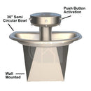 Bradley SN2023 Sentry Washfountain, 36", Semi-Circular, Hand Control, A Drain