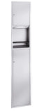 Bradley 225-10 Paper Towel Dispenser Waste Receptacle, 9.2 Gal, Sem-Recessed