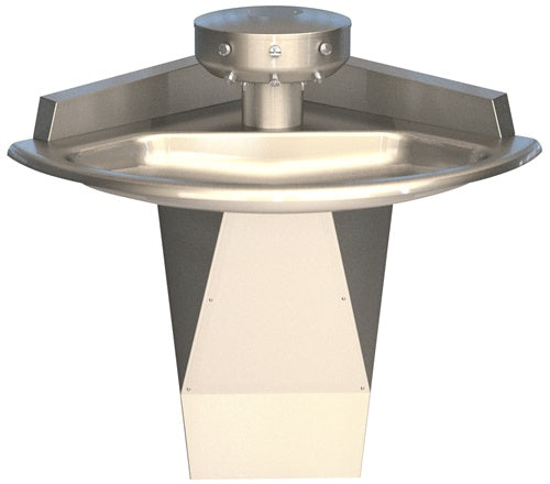 Bradley SN2013 Sentry Washfountain, 54", Corner Mount, Hand Control, A Drain