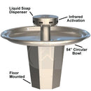 Bradley SN2008 Sentry Washfountain,  54", Circular, IR Activated, A Drain