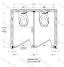 Bradley Toilet Partition, 2 Between Wall Compartments, Plastic, 72"W x 61-1/4"D, Quick Ship - BW23660-PL