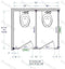 Bradley Toilet Partition, 2 In Corner Compartments, Plastic, 72"W x 61-1/4"D, Quick Ship - IC23660-PL