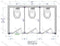 Bradley Toilet Partition, 3 Between Wall Compartments, Phenolic, 108"Wx61 1/4"D, Quick Ship - BW33660-PBC