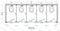 Bradley Toilet Partition, 5 Between Wall Compartments, Phenolic, 180"Wx61 1/4"D, Quick Ship - BW53660-PBC