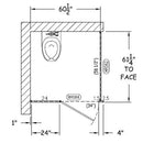 Bradley Toilet Partition, 1 ADA In Corner Compartment, Stainless Steel, 60"W x 61 1/4"D - ICADA