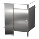 Bradley Toilet Partition, 1 ADA In Corner Compartment, Stainless Steel, 60"W x 61 1/4"D - ICADA