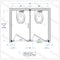 Bradley Toilet Partition, 2 Between Wall Compartments, Stainless Steel, 72"W x 61 1/4"D - BW23660