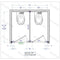 Bradley Toilet Partition, 2 Between Wall Compartments, Stainless Steel, 72"W x 61 1/4"D - BW23660