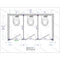 Bradley Toilet Partition, 3 Between Wall Compartments, Stainless Steel, 108"Wx61 1/4"D - BW33660