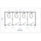 Bradley Toilet Partition, 4 Between Wall Compartments, Stainless Steel, 144"Wx61 1/4"D - BW43660