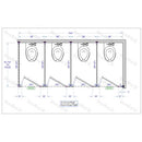 Bradley Toilet Partition, 4 In Corner Compartments, Stainless Steel, 144"W x 61 1/4"D - IC43660