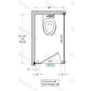 Bradley Toilet Partition, 1 In Corner Compartment, Metal, 36"W x 61 1/4"D, Quick Ship - IC13660