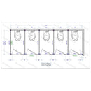 Bradley Toilet Partition, 5 In Corner Compartments, Stainless Steel, 180"W x 61 1/4"D - IC53660