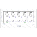 Bradley Toilet Partition, 5 In Corner Compartments, Stainless Steel, 180"W x 61 1/4"D - IC53660