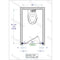 Bradley Toilet Partition, 1 Between Wall Compartment, Stainless Steel, 36"W x 61 1/4"D - BW13660